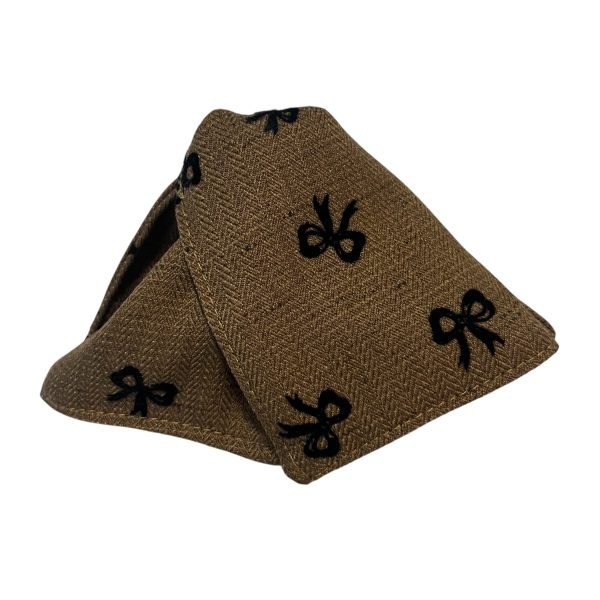 Coffee Claw Clip with Linen Bow