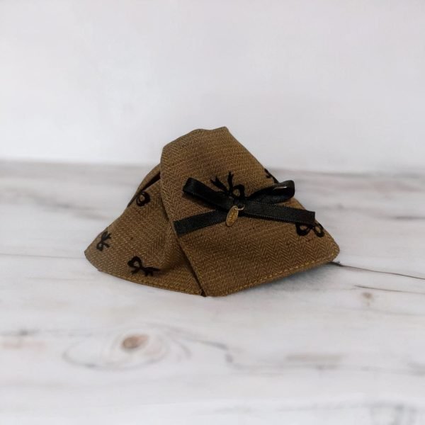 Coffee Claw Clip with Linen Bow