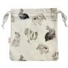 DB001-02 White Bunny Drawstring Bag