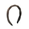 HB001-01 Khaki Brown Twisted Plaid Headband