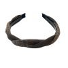 HB001-02 Khaki Brown Twisted Plaid Headband
