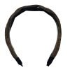 HB001-04 Khaki Brown Twisted Plaid Headband