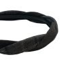 HB002-03 Gray Twisted Headband with Plaid Pattern