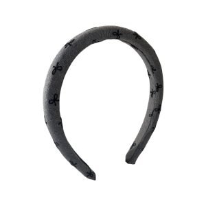 HB003-01 Gray Headband with Bow Pattern