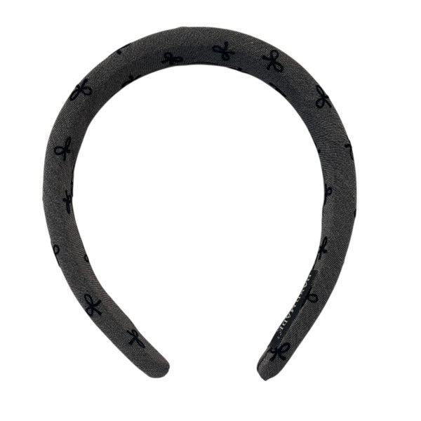 HB003-02 Gray Headband with Bow Pattern