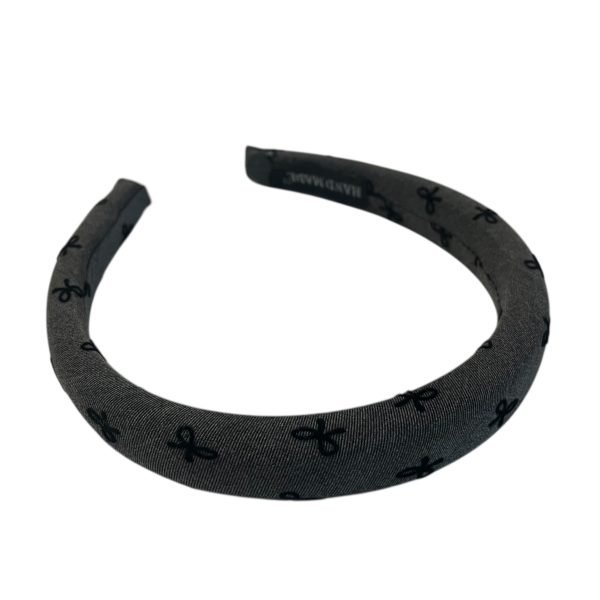 HB003-03 Gray Headband with Bow Pattern
