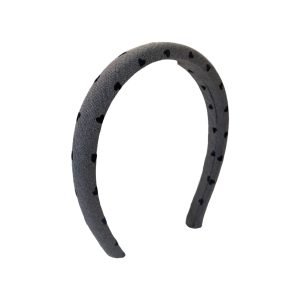 HB004-01 Gray Headband with Heart Dot