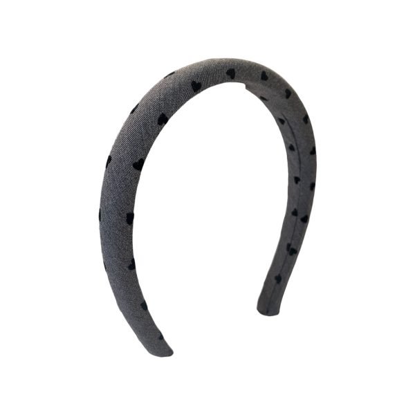 HB004-01 Gray Headband with Heart Dot