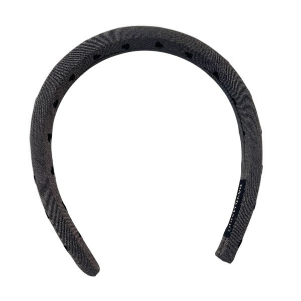 HB004-02 Gray Headband with Heart Dot