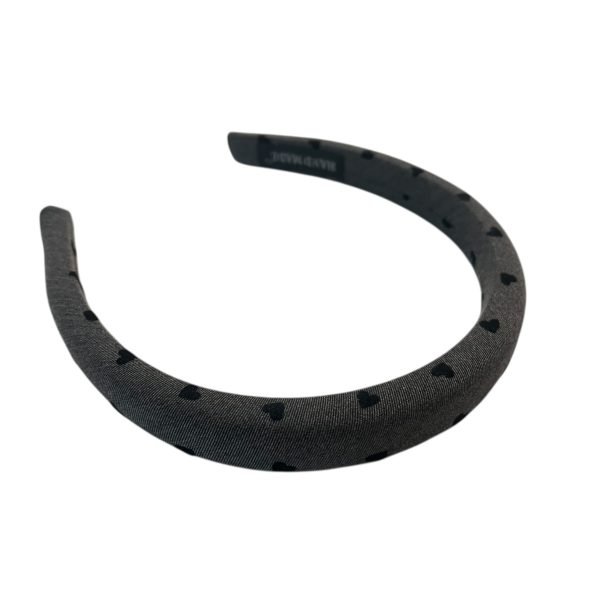 HB004-03 Gray Headband with Heart Dot
