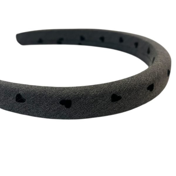 HB004-04 Gray Headband with Heart Dot