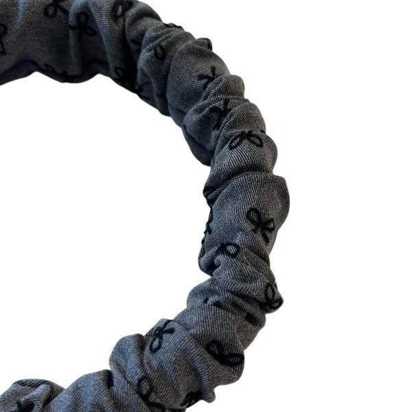 HB005-05 Gray Ruched Headband with Bow pattern