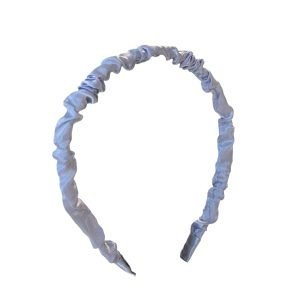 Blue Ruched Satin Headband