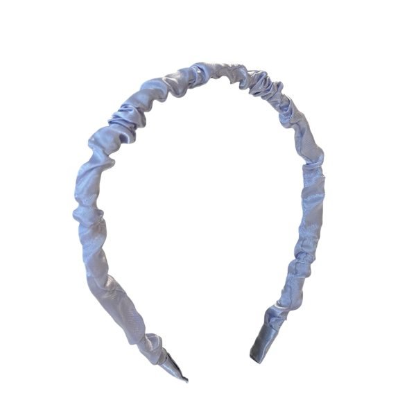 HB006-01 Blue Ruched Satin Headband