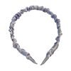 HB006-02 Blue Ruched Satin Headband
