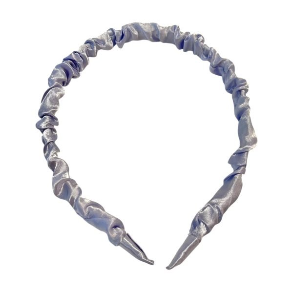 HB006-02 Blue Ruched Satin Headband