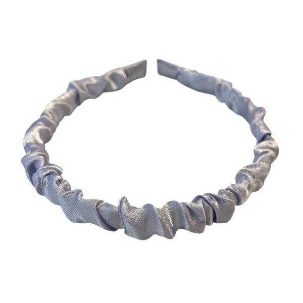 HB006-03 Blue Ruched Satin Headband