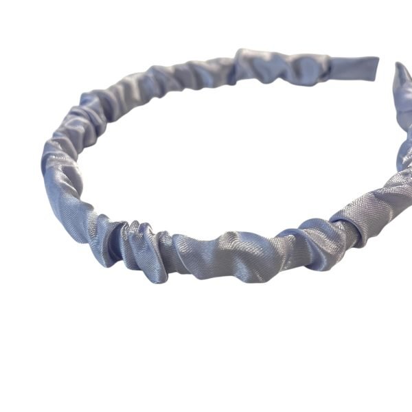 HB006-04 Blue Ruched Satin Headband