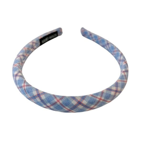 Powder Blue Plaid Headband