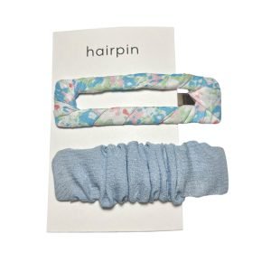 HC002-01 Floral Blue Snap Hair Clip Set