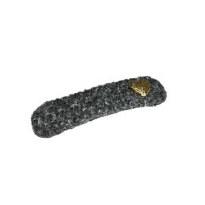 HC003-01 Gray Snap Hair Clip with Golden Heart
