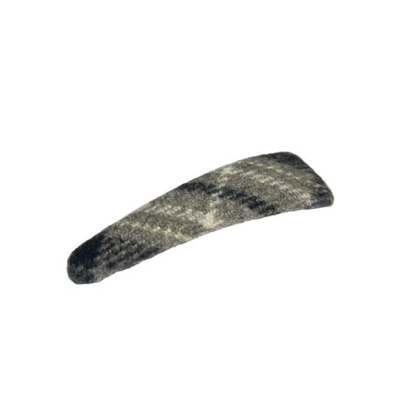 Gray Plaid Snap Hair Clip