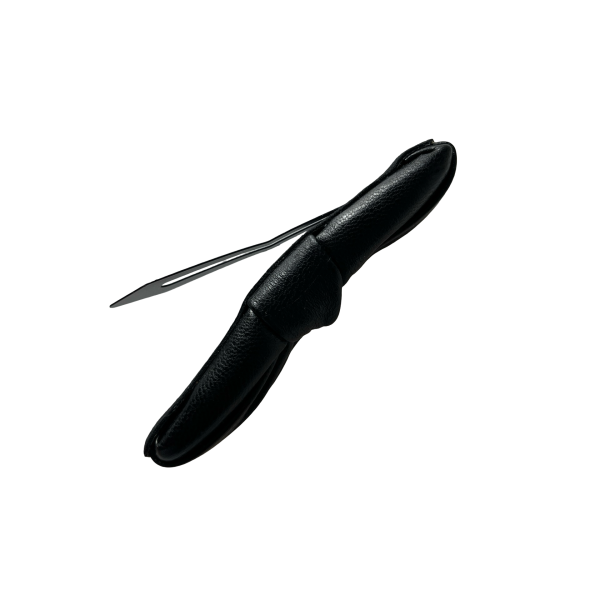 Black Bow Artificial Leather Snap Hair Clip