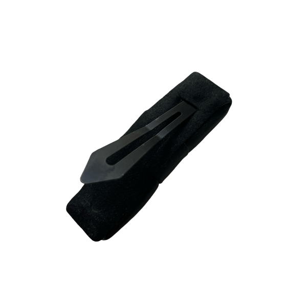 Black Bow Artificial Leather Snap Hair Clip