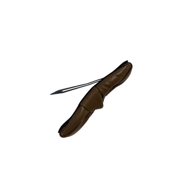 Brown Bow Artificial Leather Snap Hair Clip