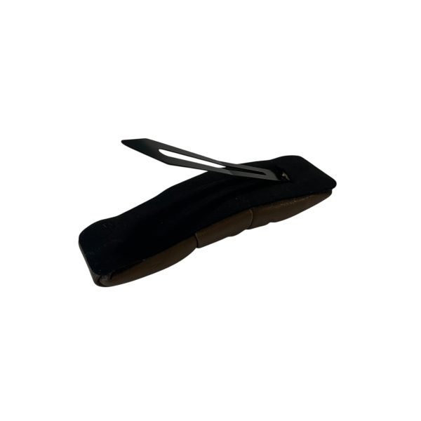 Brown Bow Artificial Leather Snap Hair Clip