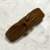 Brown Bow Artificial Leather Snap Hair Clip