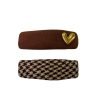 Brown and Plaid with Heart Snap Hair Clip Set