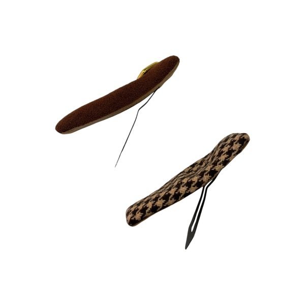 Brown and Plaid with Heart Snap Hair Clip Set