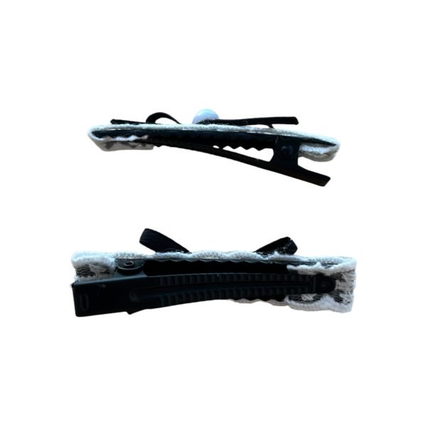 Black & White Lace Hair Clip with Bow
