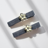 Gray Hair Clip with Milky Floral