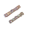Elegant Pink Satin with Rhinestone Hair Clip Set