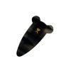 Bear-shaped Black Striped Acetate Hair Clip