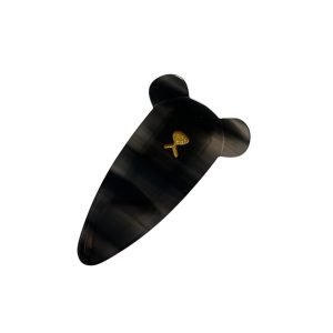 HC021-01 Bear-shaped Black Striped Acetate Hair Clip