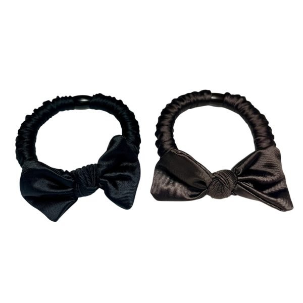 Black & Brown Bow Hair Tie Set
