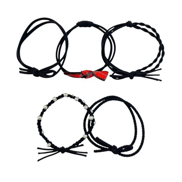 Black Bow Hair Tie Set