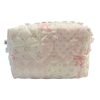 Pink & White Bow Makeup Bag with Quilted Heart pattern