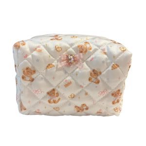 MB003-01 Sweet Bear Satin Makeup Bag