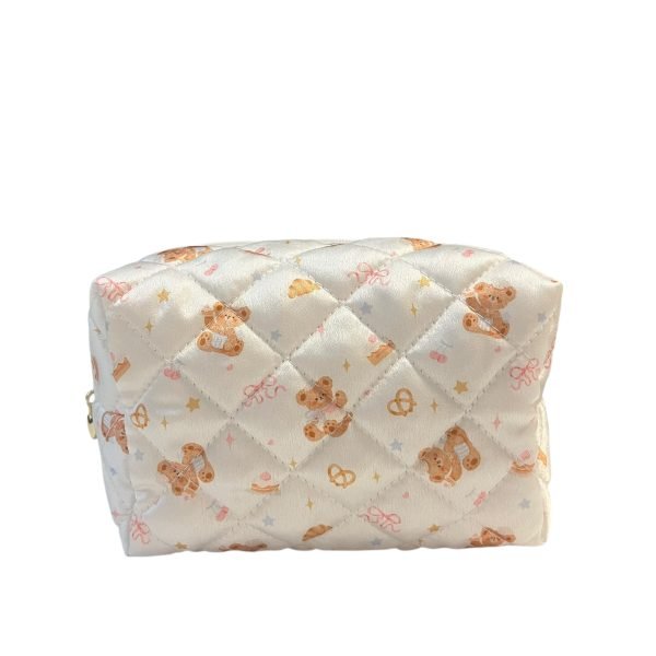 Sweet Bear Satin Makeup Bag