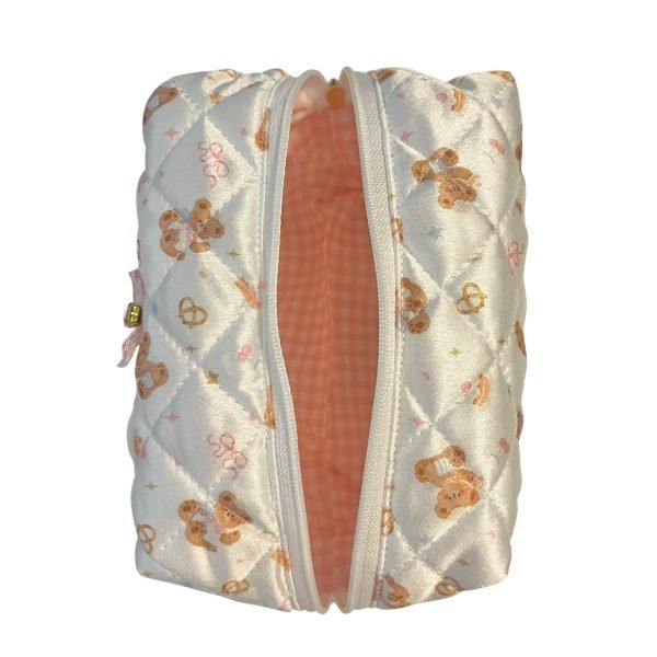 Sweet Bear Satin Makeup Bag