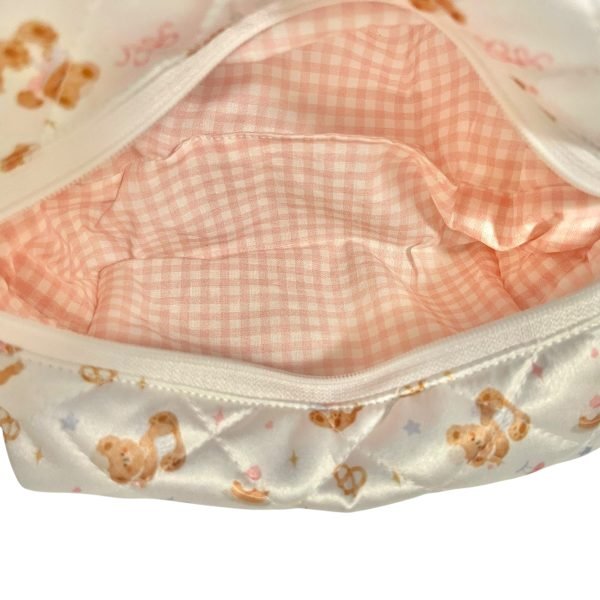 Sweet Bear Satin Makeup Bag