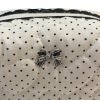 White Polka Dot Lace Makeup Bag with Quilted Heart pattern
