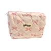 Pink Bow Quilted Makeup Bag
