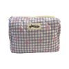 Purple Plaid Bow Makeup Bag