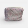 Purple Plaid Bow Makeup Bag