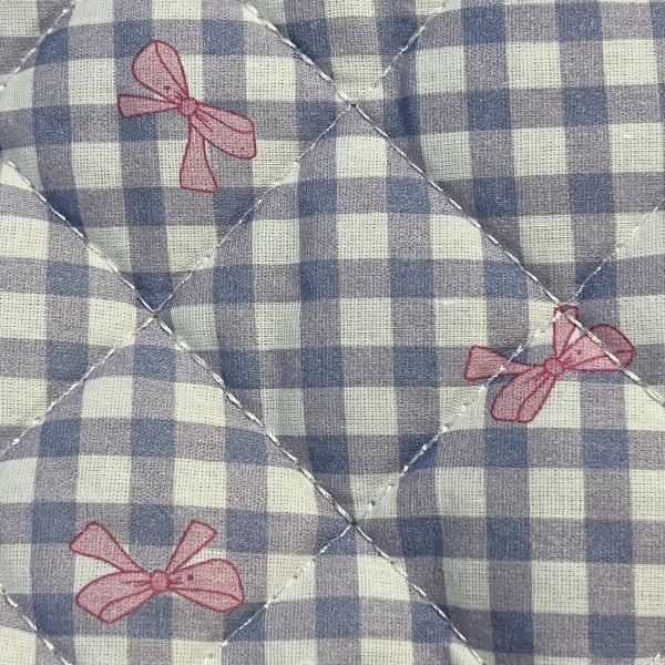 Purple Plaid Bow Makeup Bag
